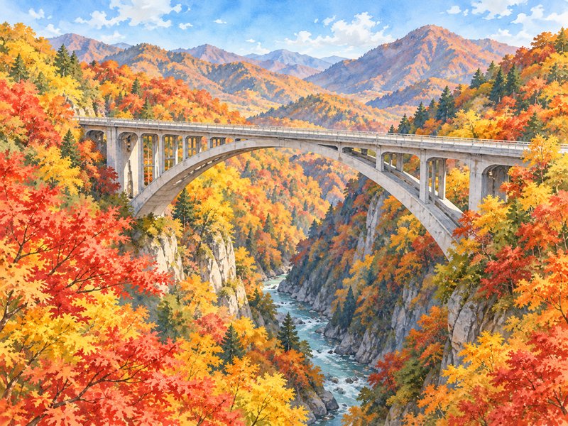 八甲田の紅葉のイラスト(イメージ)