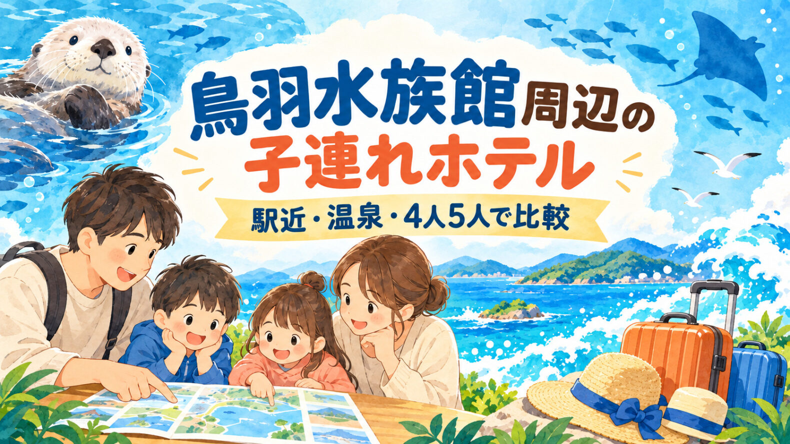 鳥羽水族館周辺の子連れホテル比較(AI生成イメージ)
