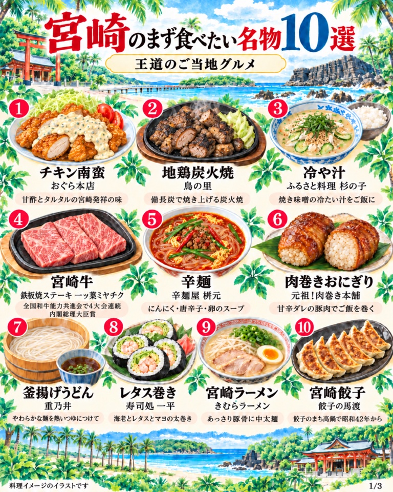宮崎のまず食べたい王道の名物10選
