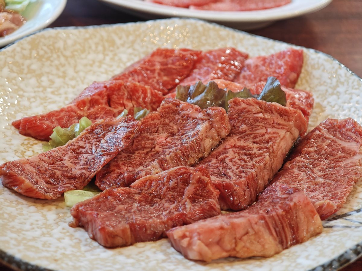 赤身と霜降りの焼肉用の肉